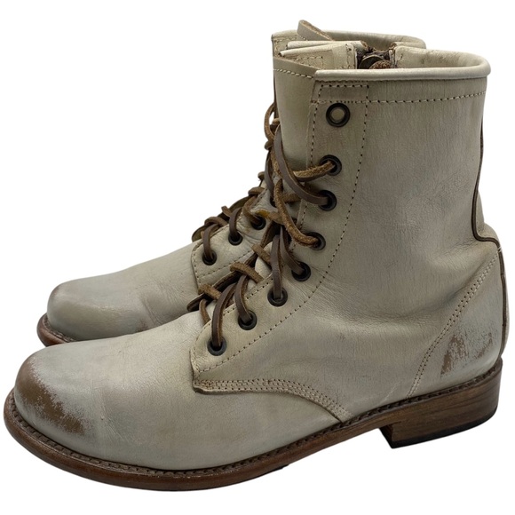 Freebird by Steven Womens Boots Manchester Combat Boots Sz 10 Distressed Leather - Picture 2 of 16